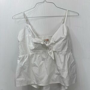 GB White Tie-Front Tank Top – Size L – NWT